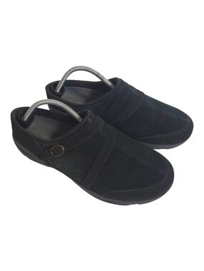 Easy Spirit Equinox Suede Mule Clogs Shoes Women Black Comfort Slip On 10W